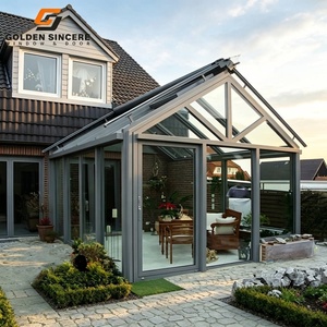 Véranda en aluminium de haute qualité Design moderne Solarium 4 saisons personnalisé Maison en verre sur pied Véranda Villas Style ouvert coulissant - Product Image 1