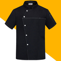 Vente chaude 2025 pas cher à la mode et respirant Chef uniforme hommes à manches courtes été hôtel Chef vêtements restauration Chef uniforme