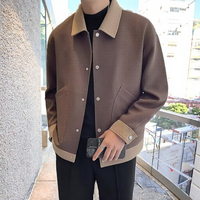 Veste ample pour homme en version coréenne de luxe légère pour l'automne et l'hiver, de haute qualité, avec des poches en relief, nouvelles couleurs contrastées