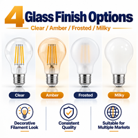 Lampe LED vintage à filament AC 360 degrés G125 A19 B22 en verre, vente directe usine, OEM ODM CE RoHS UKCA C PSE
