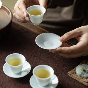 Guanlan Chrysanthemum <b>Tea</b> Coaster Porcelain Round Yingqing Color Heat Insulation Mat For Kung Fu <b>Tea</b> <b>Set</b> - Product Image 4