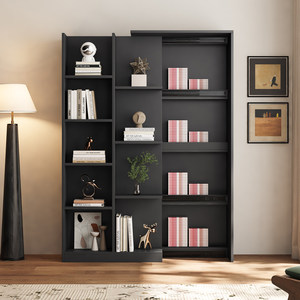 Solid Wood Hidden Compartment Floor-standing Bookcase Integrated Storage <strong>Cabinet</strong> <strong>for</strong> <strong>Small</strong> Apartment <strong>Living</strong> <strong>Room</strong> Bedroom-Simple - Product Image 1