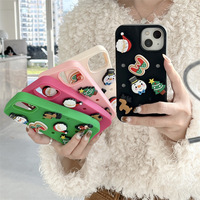 Vente en gros coque de téléphone trou drôle de style 3D pour jeunes filles bricolage avec breloques de Noël coque de luxe pour iPhone 14 15 Pro Max
