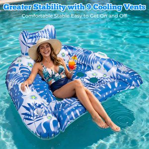 Flotadores Inflables para Piscina, Diversión de Verano para Adultos y Niños, Silla Flotante Resistente con Portavasos y Asas, Flotadores para Playa - Product Image 5