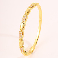 Bracelet de luxe pour femme, chaîne ovale vintage à bord perlé, zircon cuivré, fermoir à ressort alterné, bijoux de luxe