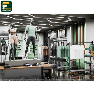 ตู้โชว์สินค้าแฟชั่นทันสมัยสุดหรู ชั้นวางเสื้อผ้า ชั้นวางของติดผนัง เคาน์เตอร์คิดเงิน ชุดกระจก - Product Image 2