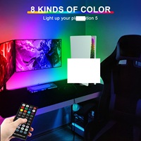 Kit de bande lumineuse LED RGB DIY avec télécommande IR pour P // S5 Slim 8 couleurs et 400 effets pour Playst // ation 5 accessoires de console