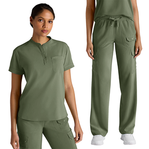 Conjunto de dos piezas 2025, nuevos uniformes de Hospital Unisex, conjuntos de uniformes de enfermería, conjuntos de uniformes médicos de secado rápido, Top y pantalones para enfermera, moda OEM - Product Image 4