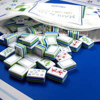 Set Mahjong Origami Akrilik Mewah 160 Ubin Mahjong Set Amerika 5 Lapis dengan MAHJ dan CO