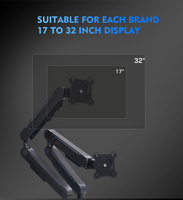 Support d'écran en acier allié personnalisable, compatible avec les écrans de 17 à 34 pouces, réglable ergonomiquement à 90 degrés, capacité de charge de 9 kg