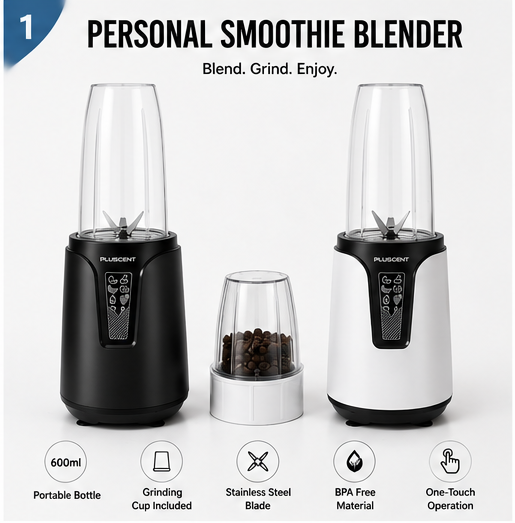 Personal Blender for Smoothies and Shakes with Portable Travel Cup and Coffee Grinder