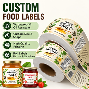 Personalized Honey Labels Luxury Gold Foil Embossed Sticker Custom <b>Logo</b> Design Food <b>Jam</b> Sauce Label for Glass Bottle - Product Image 1
