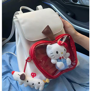 Sac à dos personnalisé Ita pour filles japonaises de premier cycle du secondaire Sac à dos transparent pour poupée Catton pomme rouge Sac à dos à épingles d'affichage - Product Image 3