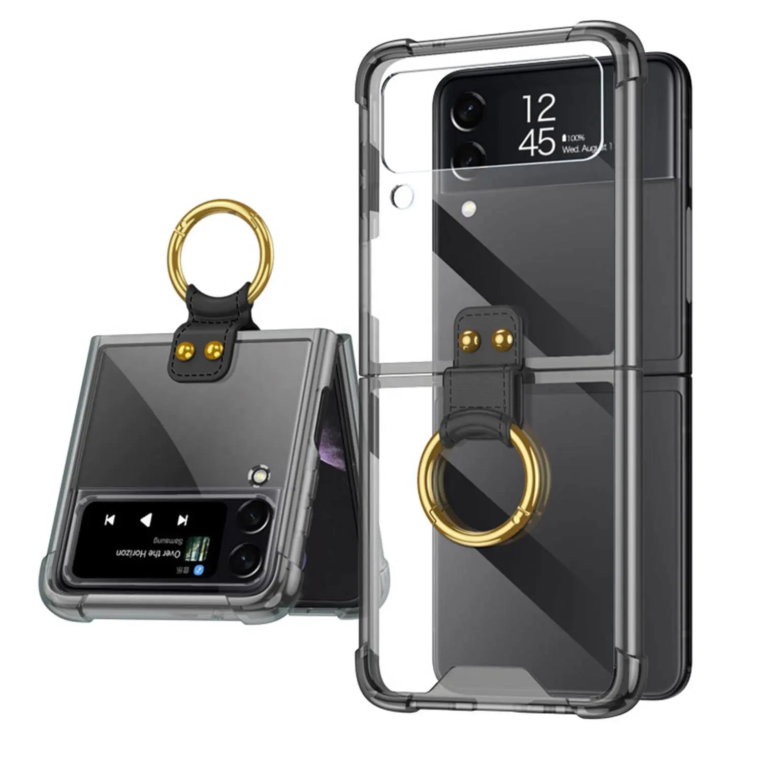 Wholesale Designer Customization Universal Crystal Drop Proof Sublimation Phone Case For Samsung Z Flip 3 4