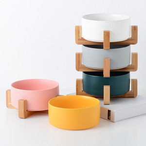 Cerâmica <span class=keywords><strong>Pet</strong></span> Bowl Eco-Friendly grande capacidade gato e cão bacia com pescoço proteção Anti-Caça Recurso - Product Image 1