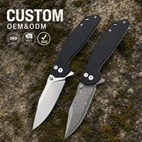Couteau de poche pliable portable, couteau en acier inoxydable personnalisé, manche G10, couteau tactique léger de survie et de chasse, outil DM016
