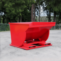Bac à déchets industriels auto-vidant pour chariot élévateur, à ouverture par le bas, en acier Q235, capacité 1-10 m³, épaisseur 3-10 mm, peinture
