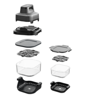 Friteuse à air électrique moderne 4L intelligente avec fenêtre en verre, 1500W, chauffage rapide par circulation d'air chaud, panier amovible anti-brûlure en plastique