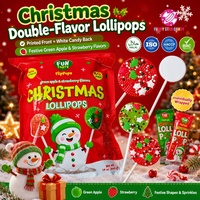 Groothandel op maat gemaakte Kerst Flip Pops lollytabletten snoep groene appel aardbei smaak harde snoepjes voor kinderen feestdag cadeau