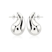 Boucles d'Oreilles Dupes Boucles d'Oreilles Légères Gouttes d'Eau Creuses Créoles Ouvertes Hypoallergéniques Plaqué Or Bijoux de Mode