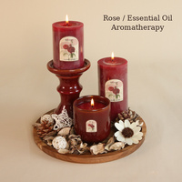 Ensemble de bougies parfumées sans fumée avec support en céramique, décoration romantique pour la maison, ensemble de bougies d'aromathérapie, cadeau pour Noël