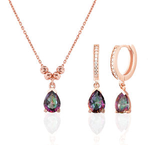 Nuevo diseño 925 plata esterlina sultanita Naturel Diaspore piedra collar y pendiente conjunto de joyas - Product Image 3