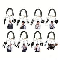 Set de 3 Piezas KPOP BT Idol V JK ARIRANG: Llavero con Cuerda, Cordón para Teléfono y Etiqueta para Nombre, Accesorios para Fans de JIMIN, SUGA, RM, J-HOPE