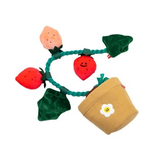 Ensemble de jouets pour animaux de compagnie en pot de fraises, style coréen, idéal pour Instagram, jouet de rangement pour nourriture, jouet qui aboie pour chien. - Product Image 4