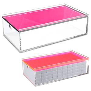 Caja de Mahjong acrílica personalizada, caja de almacenamiento de azulejos de Mahjong, caja organizadora de Mahjong para el hogar - Product Image 1