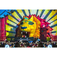 Fondo de escenario inflable gigante personalizado, animales inflables de música para conciertos