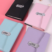 Carnet de notes a5 avec serrure à code, carnet de notes en cuir pu, conception de mot de passe 3d, classeur de budget avec serrure