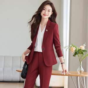 Costume pour femme, veste <span class=keywords><strong>de</strong></span> travail, entretien d'embauche, robe haut <span class=keywords><strong>de</strong></span> gamme, nouveau style 2024, vêtements <span class=keywords><strong>de</strong></span> travail amincissants pour hommes <span class=keywords><strong>de</strong></span> petite taille - Product Image 4
