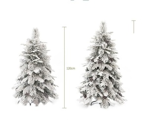 ヨンホ高品質PVC製スプレー塗装ホワイトクリスマスツリーオーナメント、尖った赤いコーン型の松ぼっくり、高密度シミュレーションモミの木の飾り - Product Image 5