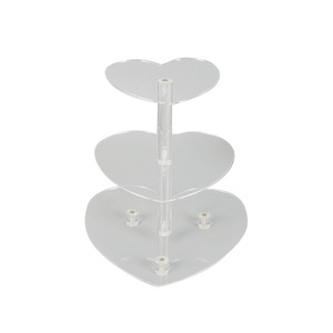 Support à gâteau en acrylique Zhonghui, 3 étages, en forme de cœur, transparent, pour cupcakes, desserts et fêtes - Product Image 5