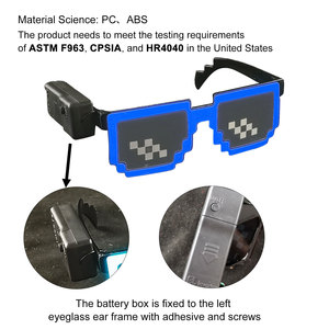 Gafas de Discoteca con Luz LED <span class=keywords><strong>para</strong></span> Año Nuevo, Panel Flexible con Batería, Lámina de Luz Fría <span class=keywords><strong>para</strong></span> Fiestas, Gafas Rave - Product Image 6