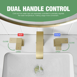 Hiện đại chải vàng <span class=keywords><strong>3</strong></span> lỗ lưu vực vòi 8 "rộng rãi vòi nước 304 thép không gỉ nhà vệ sinh cho phòng khách phòng tắm - Product Image 5