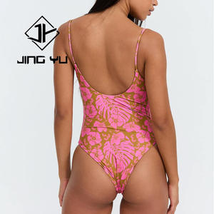 Traje de Baño de una Pieza con Estampado Hawaiano para Mujer OEM, Traje de Baño de una Pieza de Nailon Reciclado Personalizado de Alta Calidad - Product Image 3