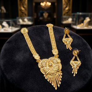 Venta al por mayor formando collares largos chapados en oro de 14K 18K 24K, joyería tradicional, joyería de moda, joyería de latón de lujo llena de oro - Product Image 1