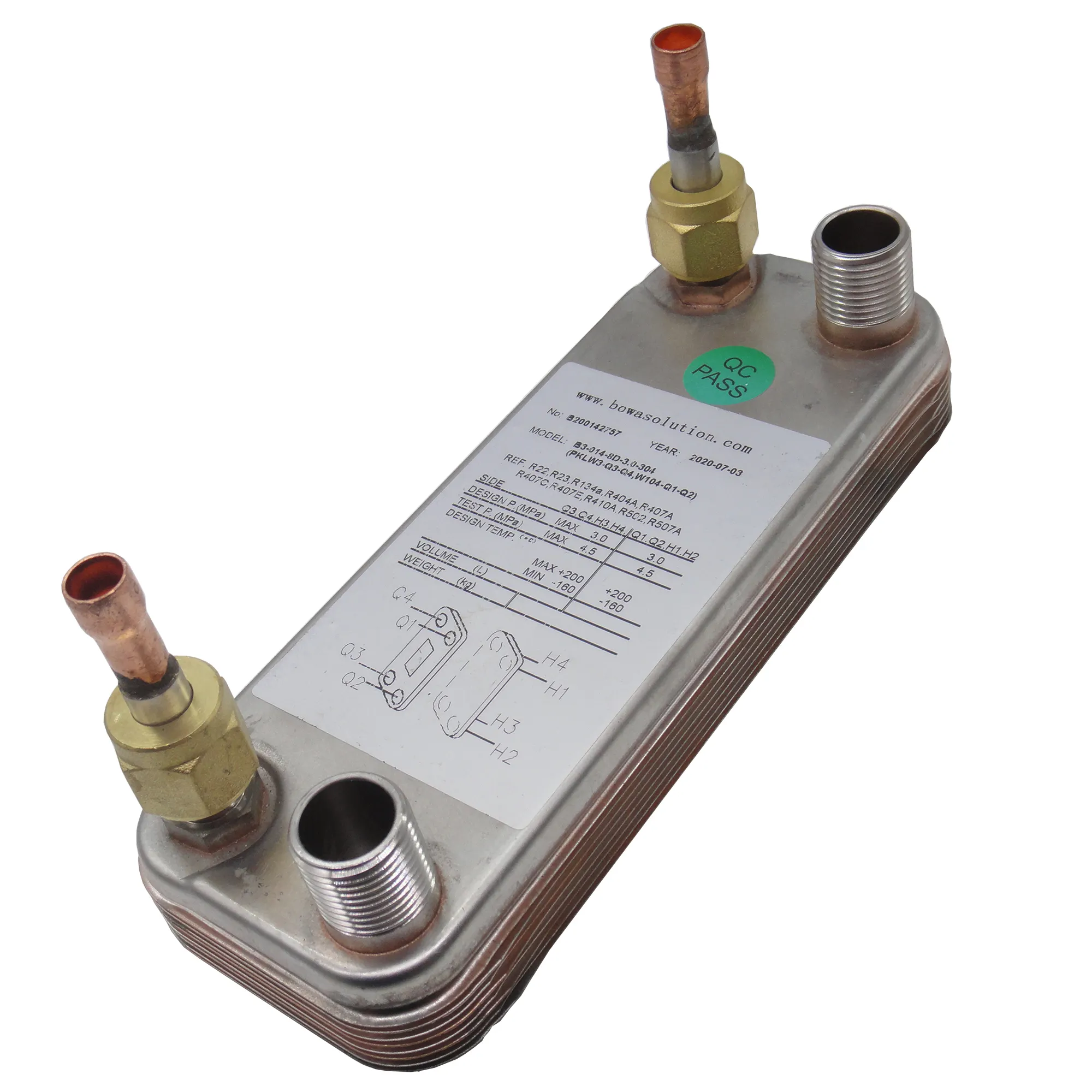 Конденсатор и испаритель теплового насоса водонагревателя 340 ккал используются в электронных устройствах и лабораторном оборудовании для поддержания температуры.