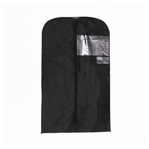 Logotipo personalizado impreso a prueba de polvo viaje colgante traje vestido, abrigo ropa cubre bolsas de ropa con asa de cuero/ - Product Image 5