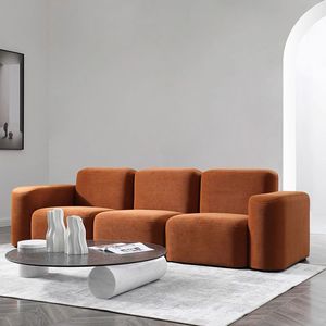 Ensembles de canapés en tissu <span class=keywords><strong>chocolat</strong></span> Moontree avec pouf réglable <span class=keywords><strong>Canapé</strong></span> de salon modulaire 4 places - Product Image 2
