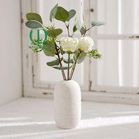 Buket Bunga Mawar Putih Eucalyptus Buatan Premium dari Sutra untuk Dekorasi Pernikahan, Pesta, dan Centerpiece Meja