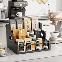 Rak Pajangan Botol Minuman Retro 3 Tingkat: Rak Mini Bar untuk Meja, Mengatur Penyimpanan Anggur, Wiski, Minuman Keras & Sirup Kopi