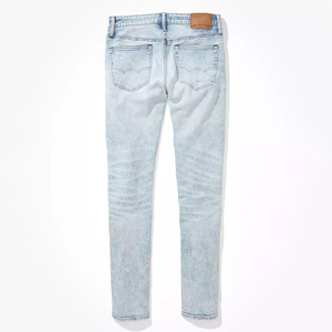 Uomo di alta qualità casuale dei jeans del foro della luce della lavata utilizzato rock revival strappato skinny jeans per gli uomini - Product Image 5