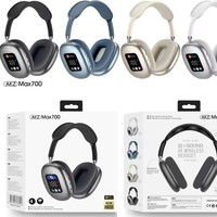 Écran LED, casque sans fil supra-auriculaire à faible latence, prise en charge des appels avec fente pour carte SD