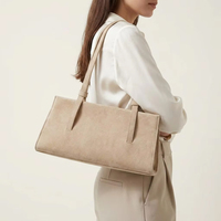 Sac à bandoulière East-West en daim de luxe vintage années 90 pour femme, sac fourre-tout de travail, personnalisable avec logo privé