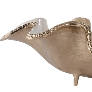 Ciotola Decorativa in Metallo Ondulato, Elemento d'Arredo Costiero per Soggiorno e Tavolino da Caffè - Product Image 5