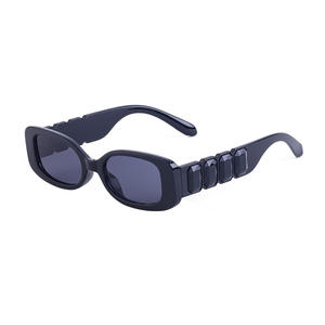 Gafas de Sol de Marco Pequeño Estilo Europeo Americano, Negras, PC UV400, Unisex, Cuadradas con Acento de Diamantes ZT-98032 - Product Image 5