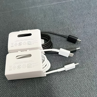 Kabel Pengisian Daya Super Cepat USB C 25W Kualitas Terbaik untuk Samsung 25 45 Watt Colokan US EU Kabel PD Tipe C Kit Adaptor Perjalanan