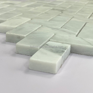 DS hiện đại đánh bóng xương cá Carrara gạch khảm đá cẩm thạch trắng giá thấp sàn gỗ sàn cho nội thất khách sạn - Product Image 6